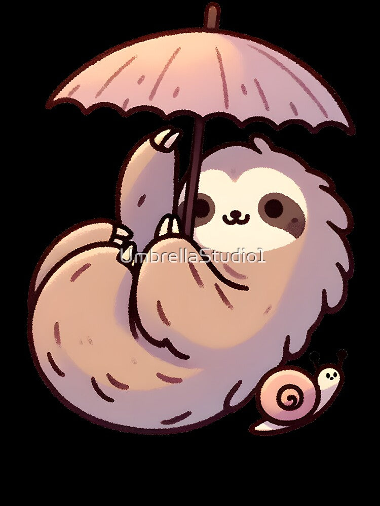 Sloth with Umbrella and Snail by UmbrellaStudio1