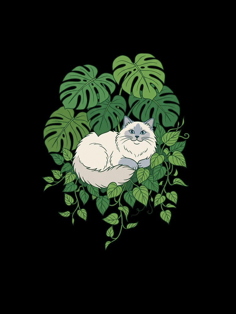 Ragdoll Cat Plant Parent Monstera Botanical Cozy Home by PictoVibe