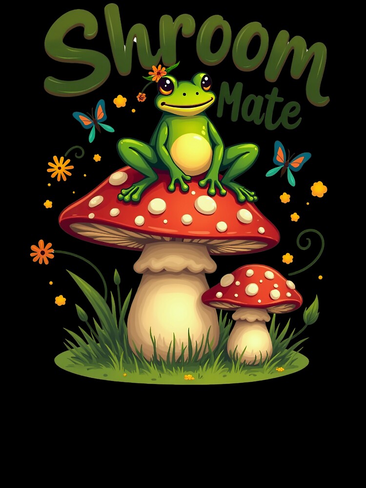 Cute Frog on Mushroom – Shroom Mate by Bulwshop
