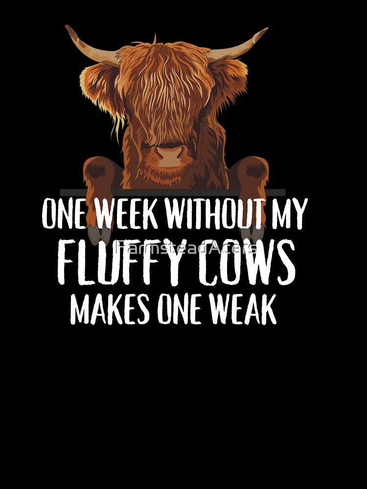 Fluffy Long Hair Brown cows Highland Cow jokes by FarmsteadAcers