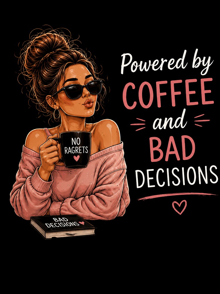 Powered by Coffee and Bad Decisions – Funny Coffee Lover Women's Design by MargaretaArt