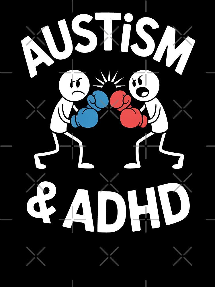 Autism and ADHD Stickmen Boxing Funny Neurodivergent Gift by Say It With Ink