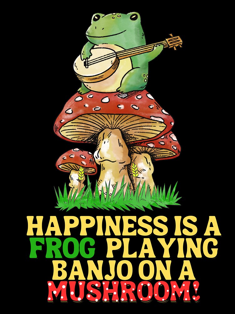 Happiness is a frog playing banjo on a mushroom! by Dalipoe