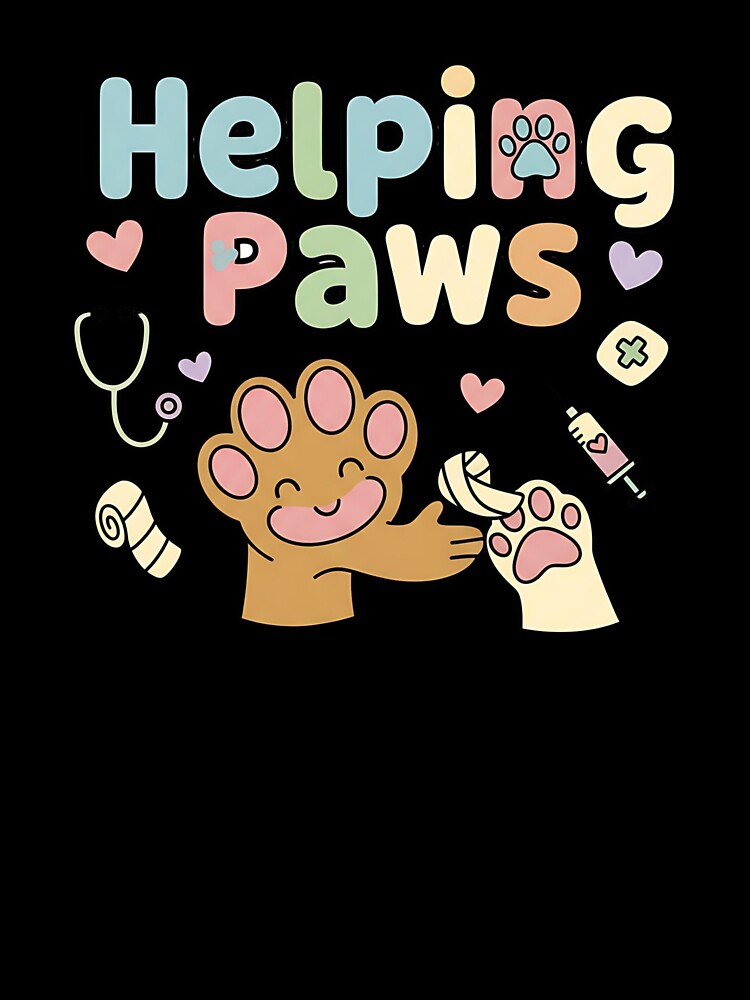 Helping Paws – Cute Veterinarian & Animal Lover Shirt by Muzgle