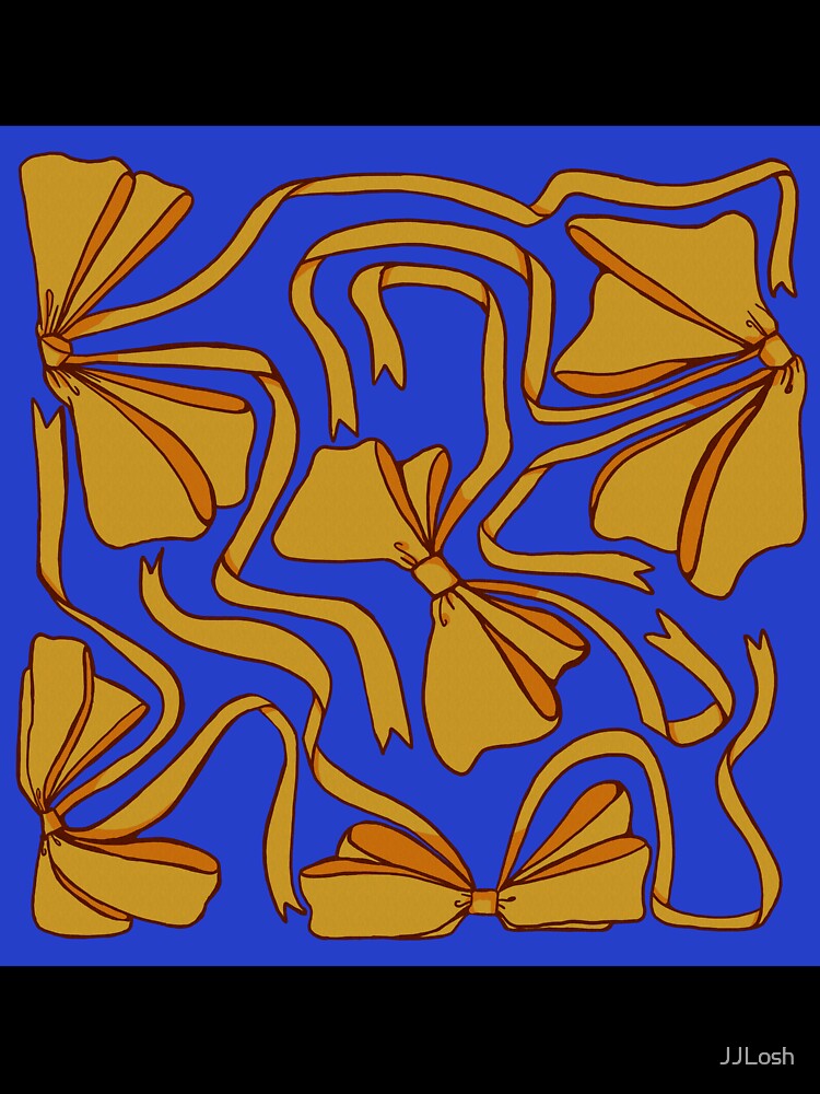 Yellow Bows on Blue background by JJLosh