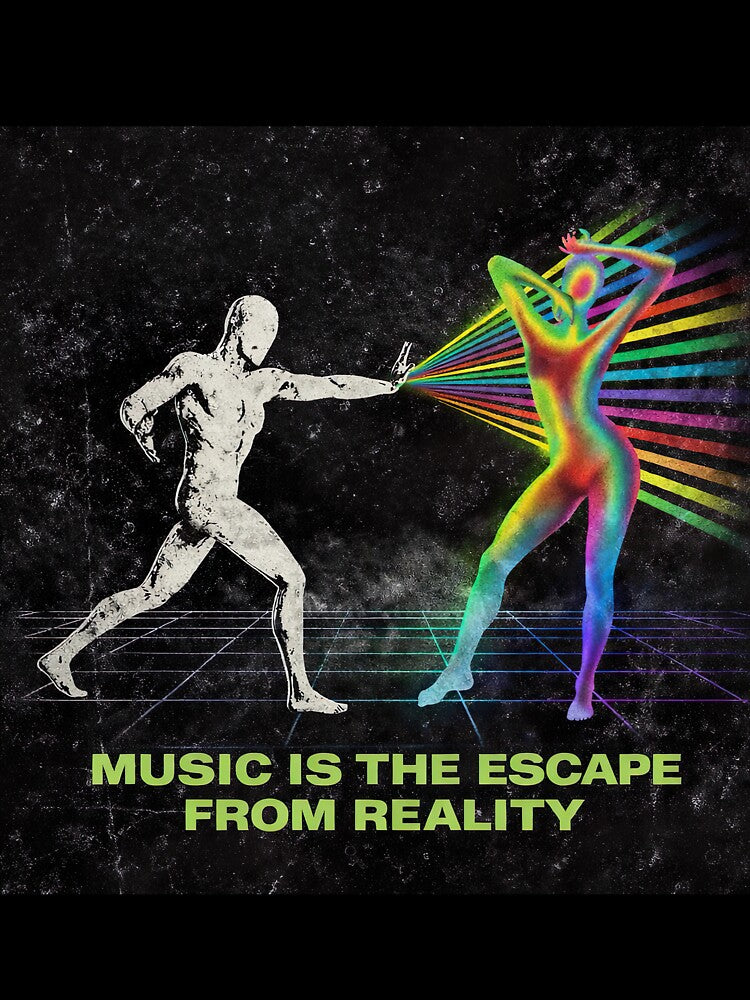 Music Is The Escape From Reality – Underground Rave Retro Artwork by Dominik1994