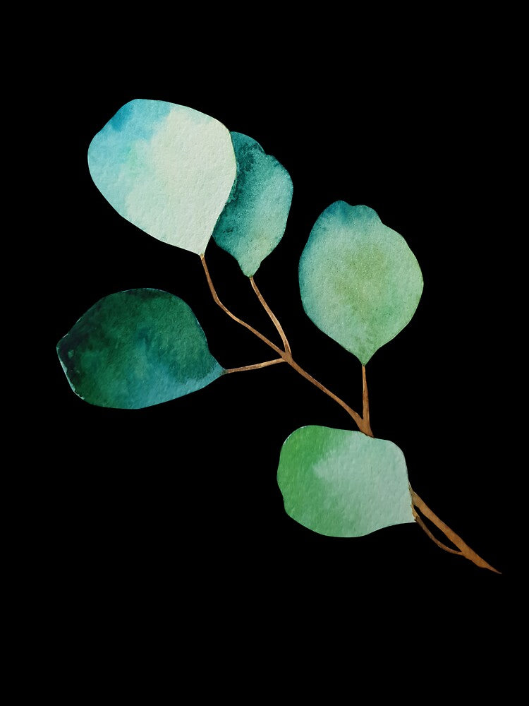 Print of eucalyptus branches watercolor green leaves by Createssy