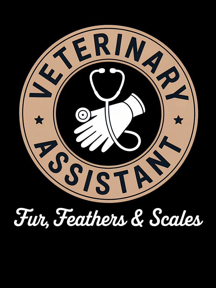 Veterinary Assistant Classic Badge – Fur, Feathers & Scales Emblem Design by VividOrganica