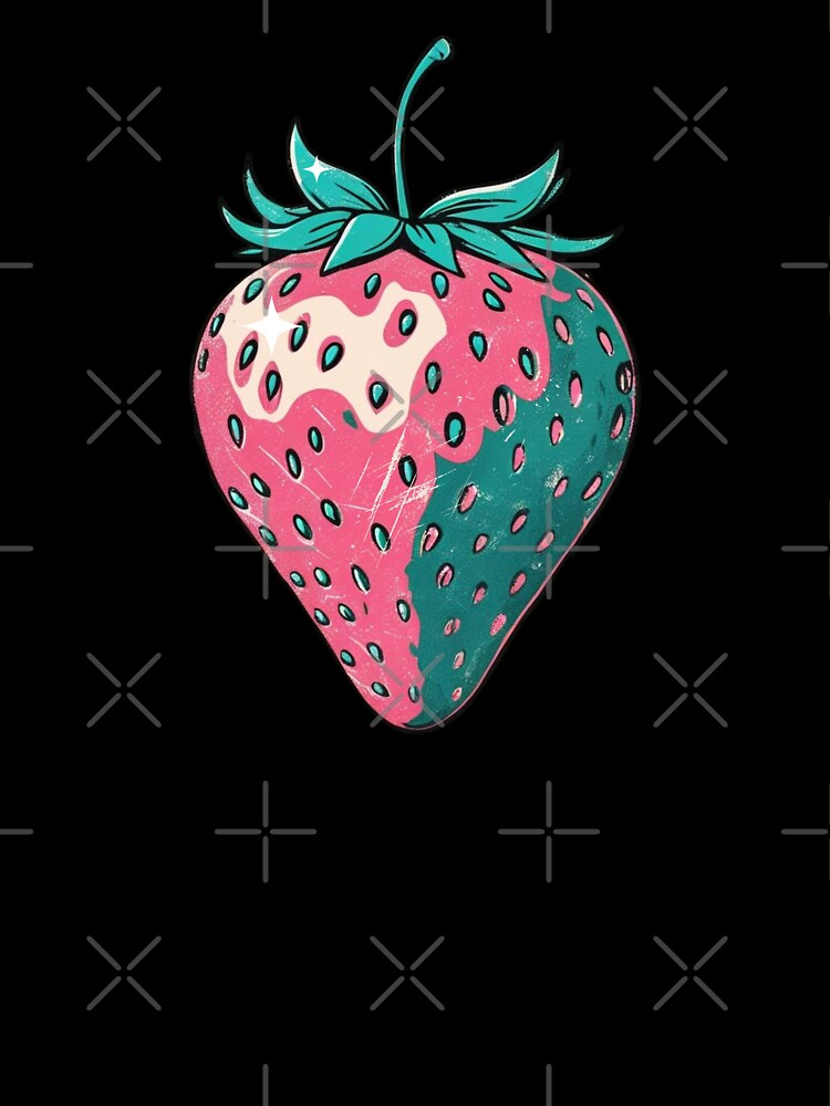 Retro Strawberry Art for Fruit Lover by Claustronautas