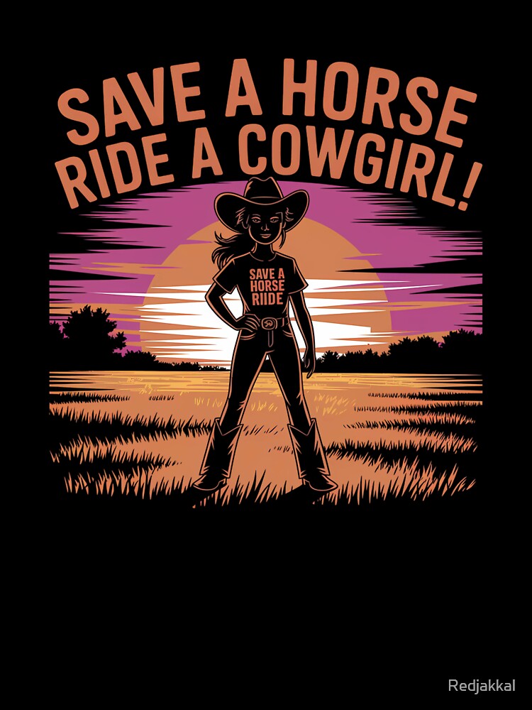 Save a Horse Ride a Cowgirl Funny Western Rodeo Bachelorette Shirt by Redjakkal