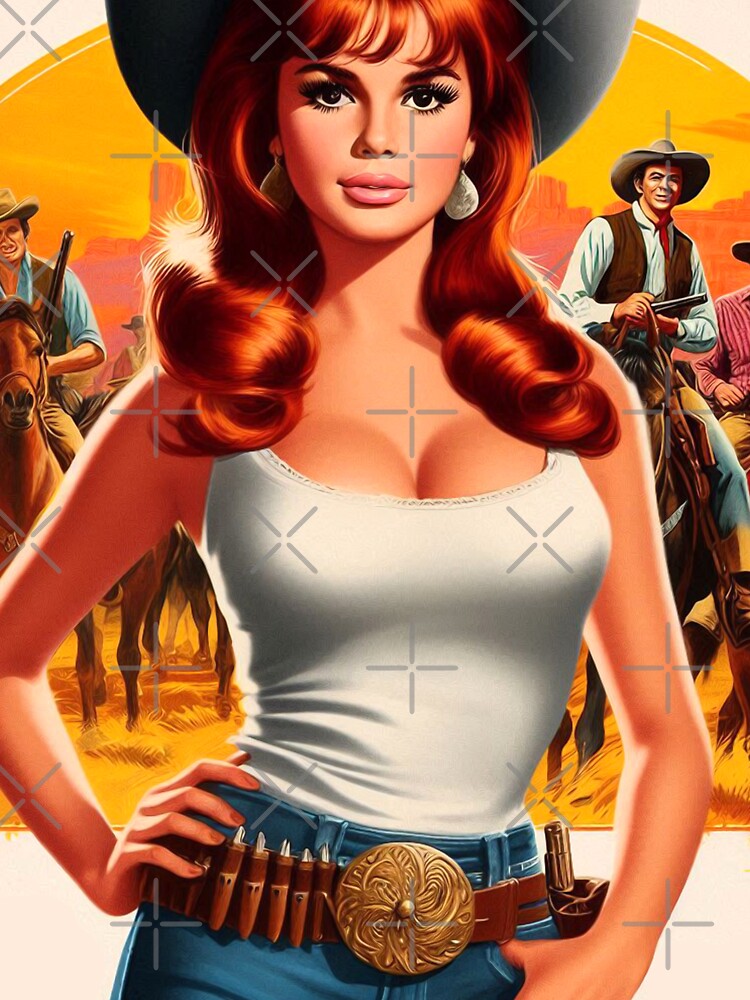 Cute Retro Cowgirl Painting by PulpVintage