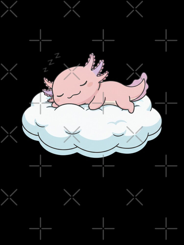 Sleep Axolotl cute kawaii pink funny adorable doodle birthday christmas by CheeseBlueprint