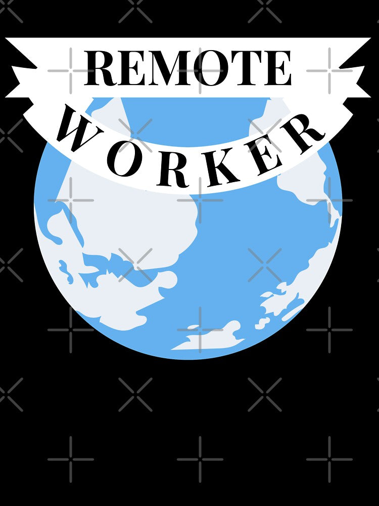Remote worker home office world globe by Zwuck