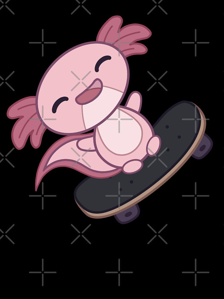 Pink axolotl skater by SoapSuds7