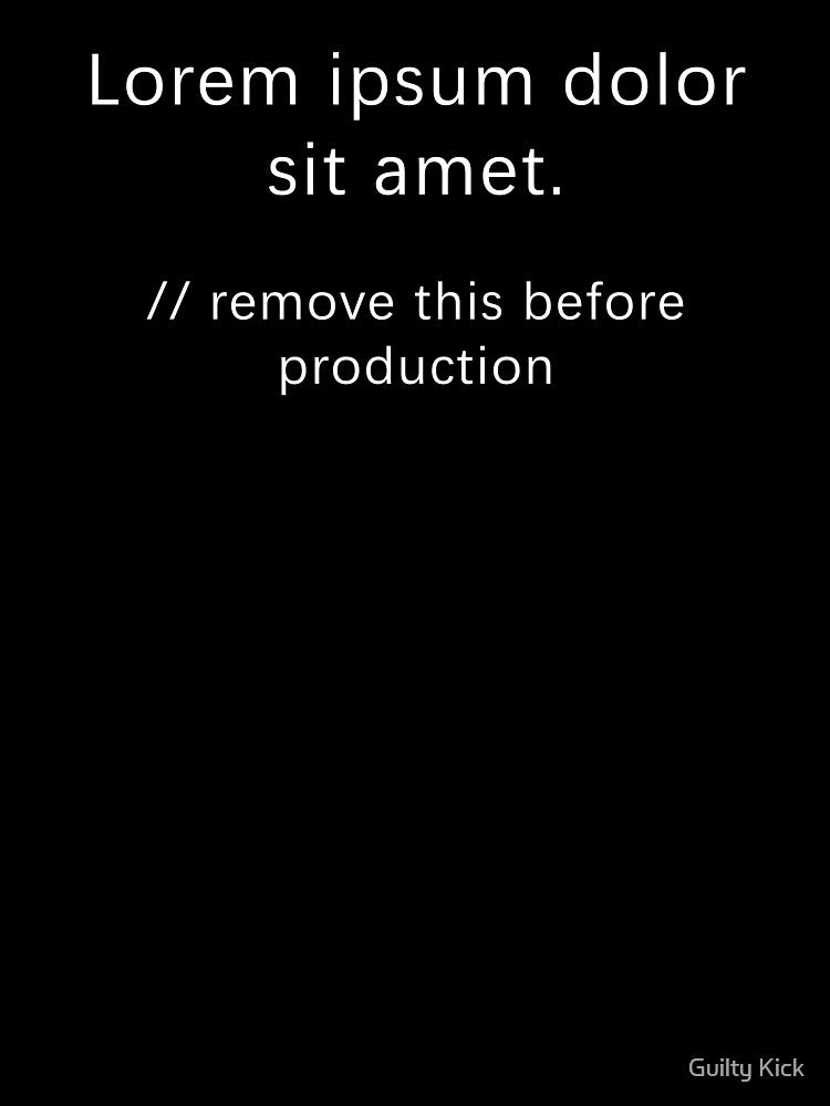 Anti-Design Lorem Ipsum Placeholder Text Graphic Tee by Guilty Kick