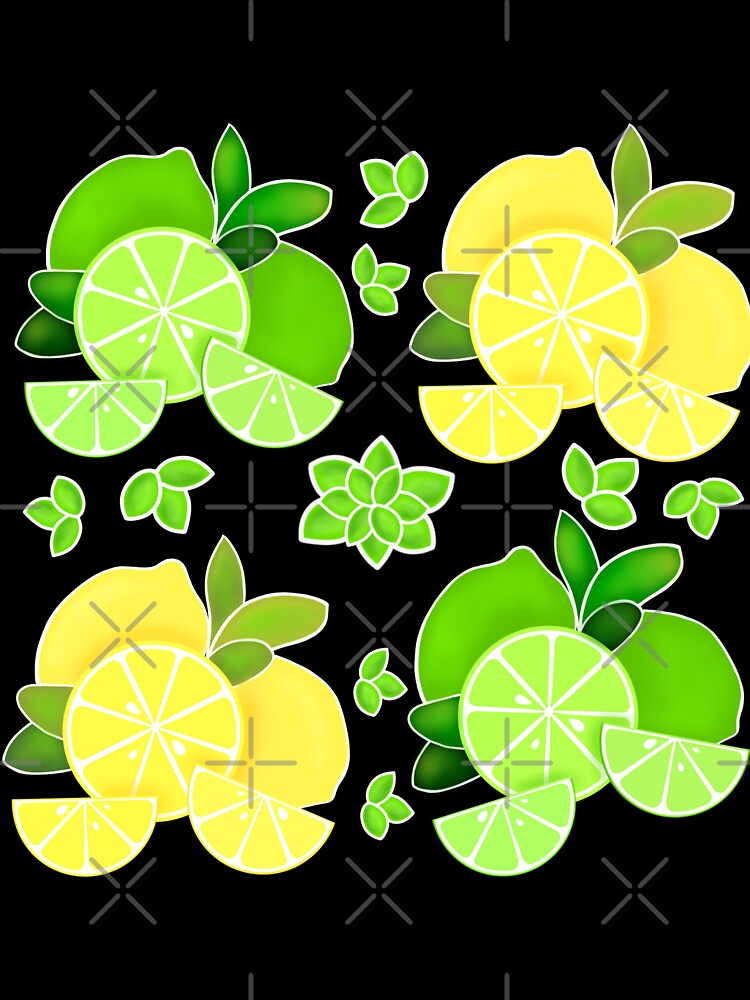 Cute retro Lemons and limes, citrus pattern by hollycooper