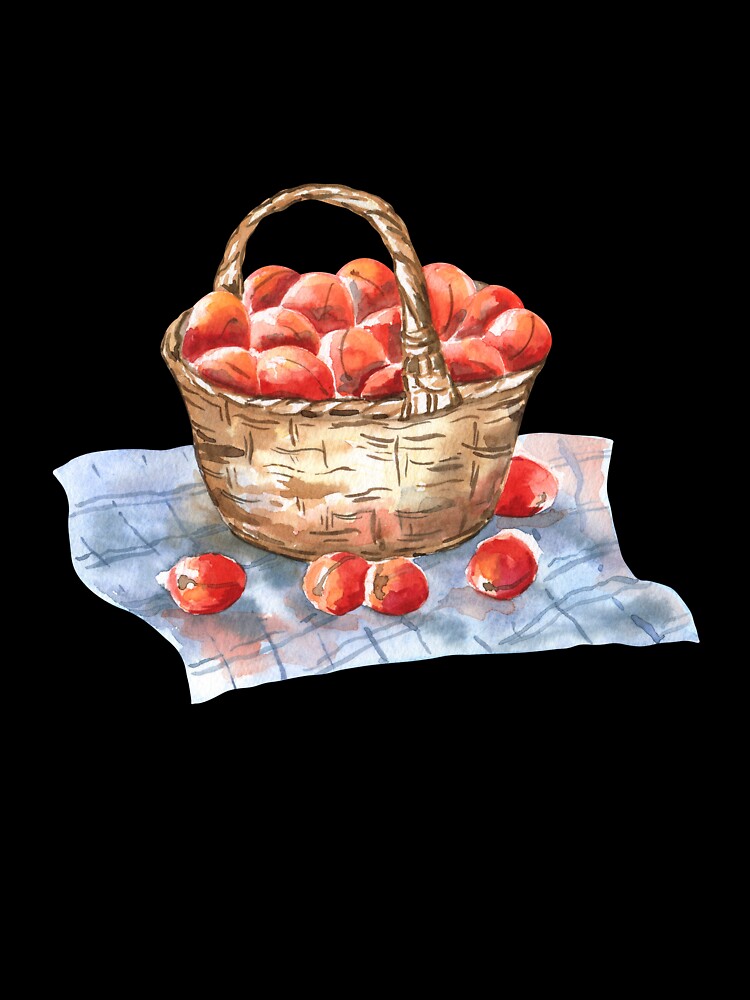 Picnic Basket of Peaches by Flowersforbear