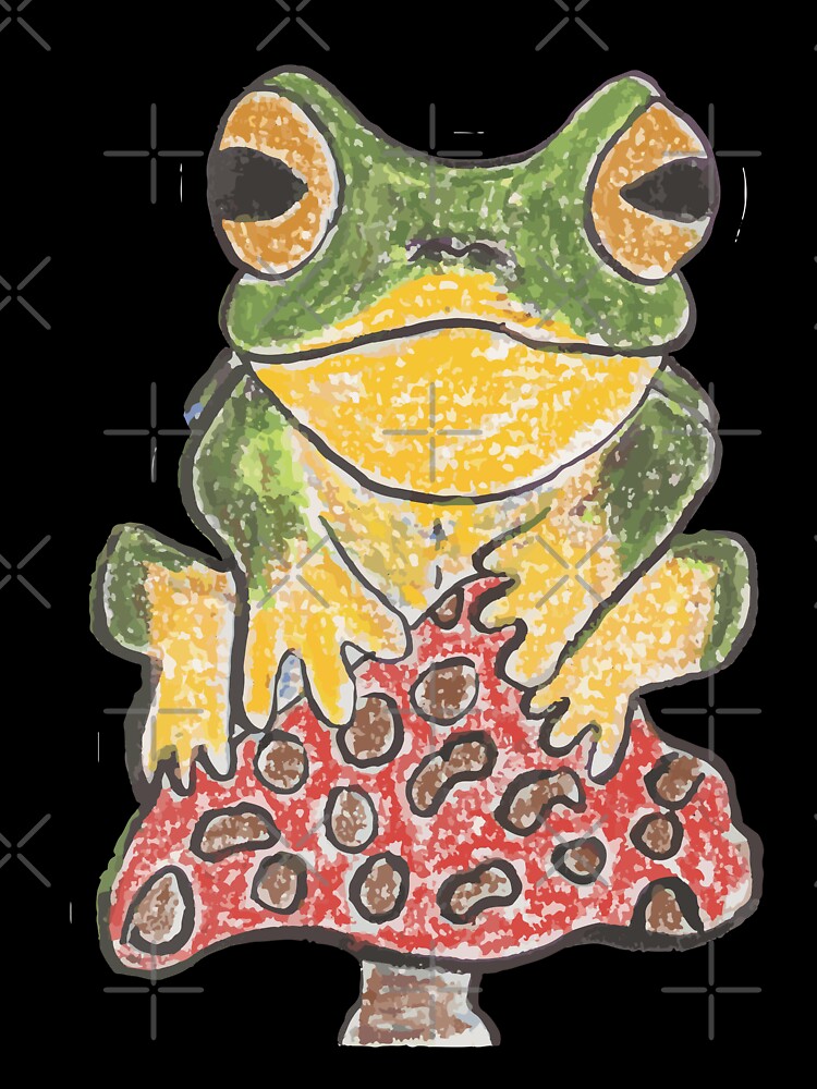 Chunky frog on a mushroom by Colzo Art