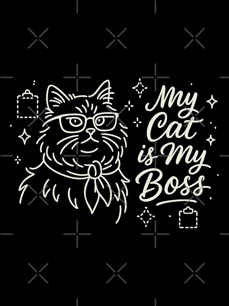 My Cat Is My Boss Minimal Office Cat – Work from Home Kitty by WhiskerlyGfx