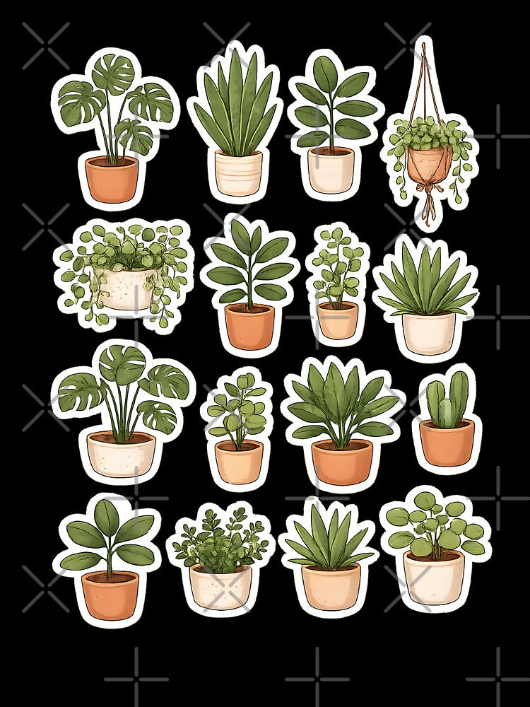 Botanical Houseplant Sticker Collection – Cozy Indoor Plant Lovers Design by blankTeeShirt