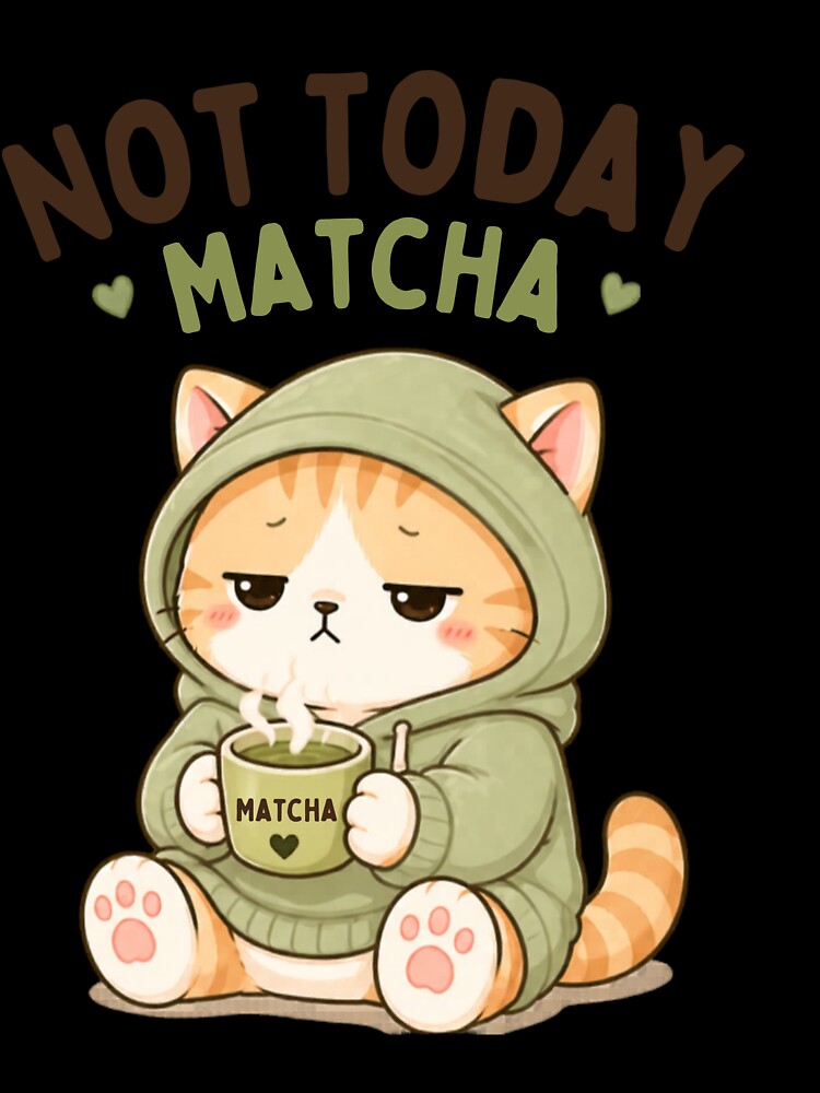 Not Today Matcha Cat | Cute Kawaii Aesthetic | Tired Mood Design by The Mood Index