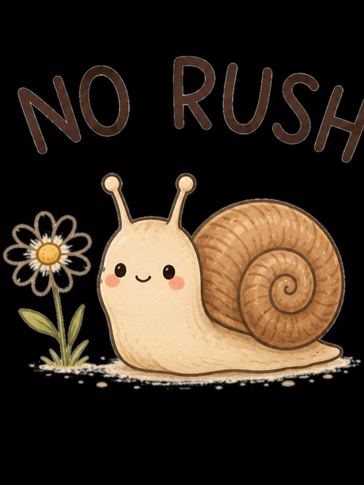 No Rush – Cute Kawaii Snail Slow Living Design by MotylekAnia