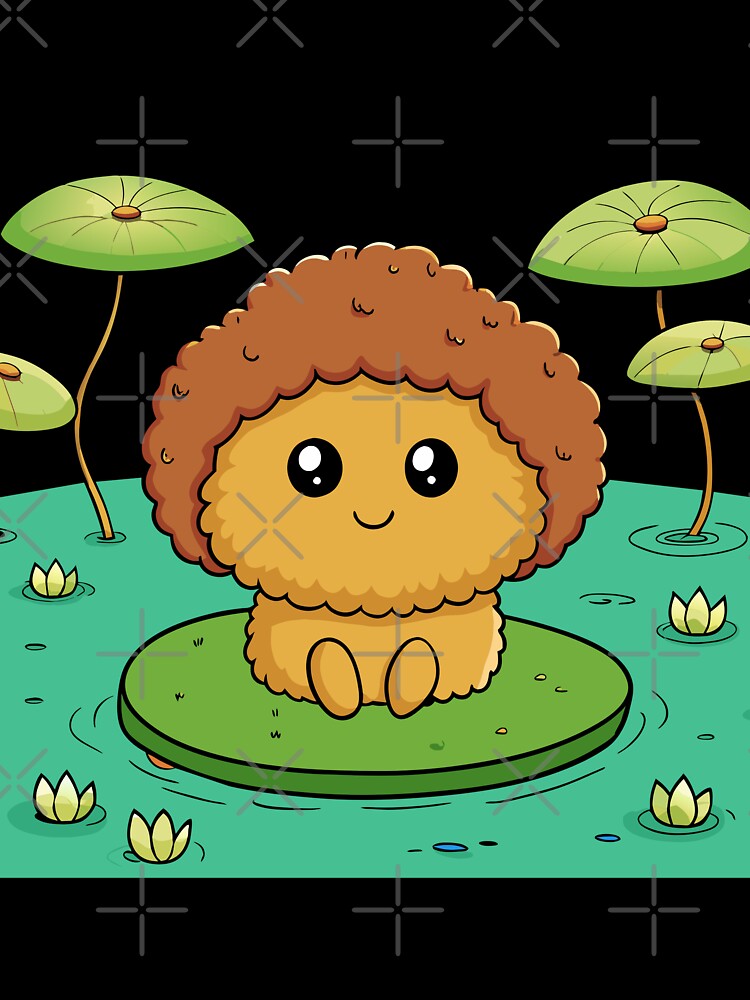 Fluffy Mushroom Sitting on a Lily Pad by omerfdln34