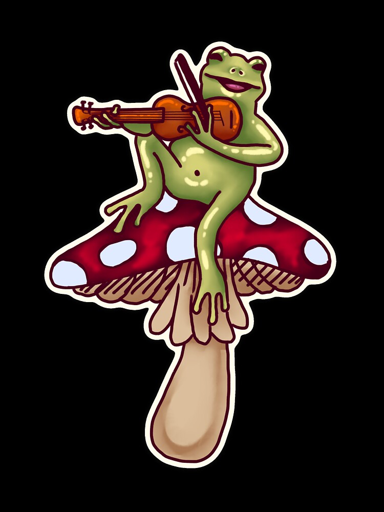 Fiddlin' Froggie on Mushroom by RennBirdd