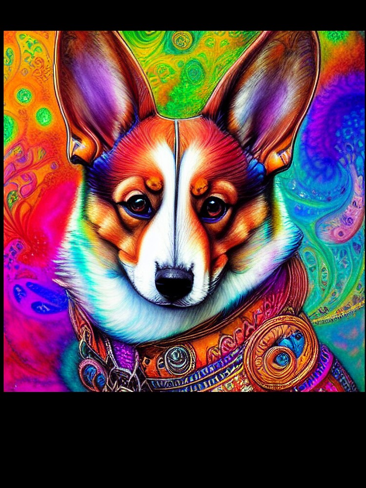 Tribal Corgi Dog Art 2 by DiatomDesigns