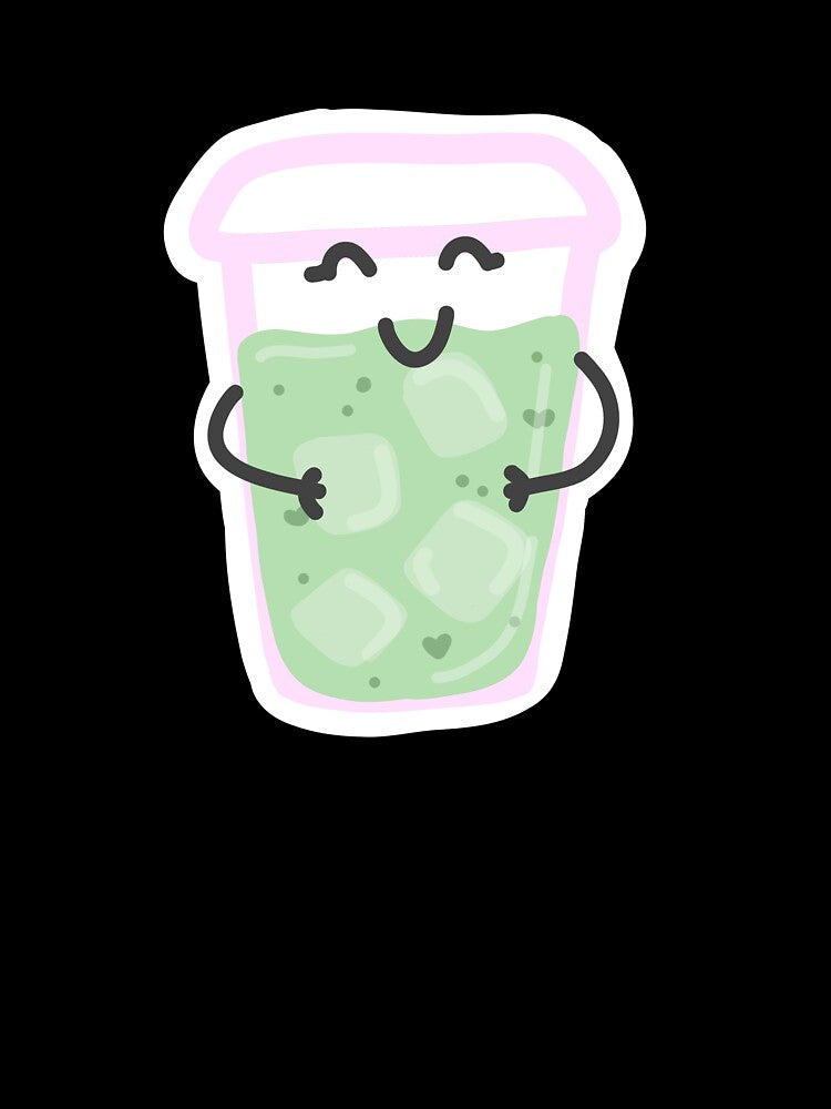 Cute Kawaii Matcha Iced Drink Sticker by Vimi Doodles