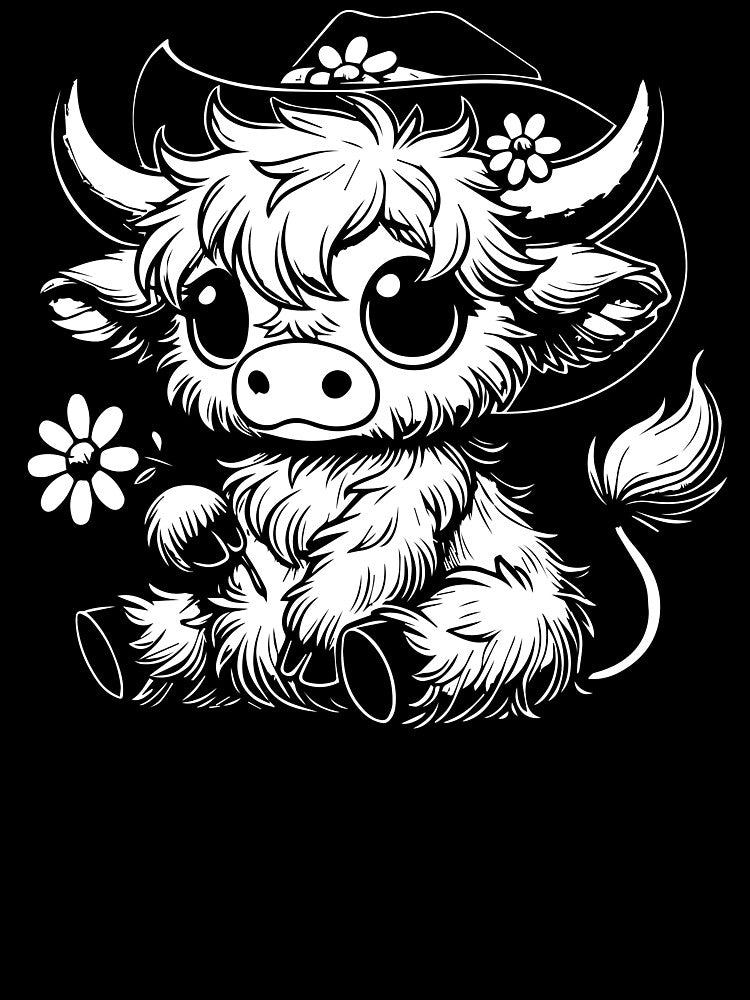 Cute Highland Cow Farm Animal Adorable Cartoon by PrintCrafting