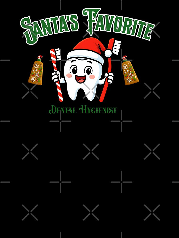 Santa’s Favorite Dental Hygienist Shirt Funny Christmas Tooth Design by Friends Custom Creations