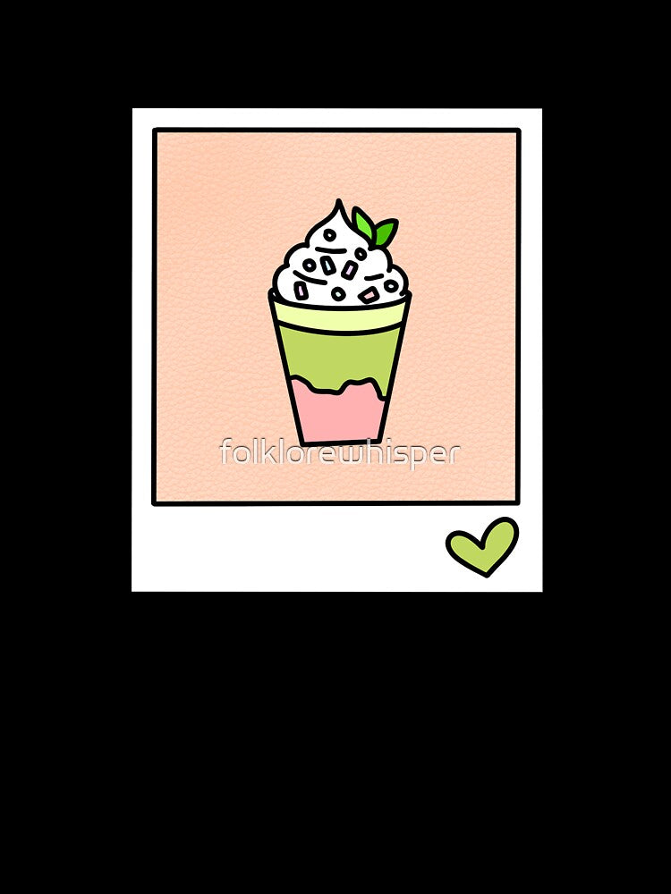 i love you so strawberry matcha polaroid - kindle stickers by folklorewhisper