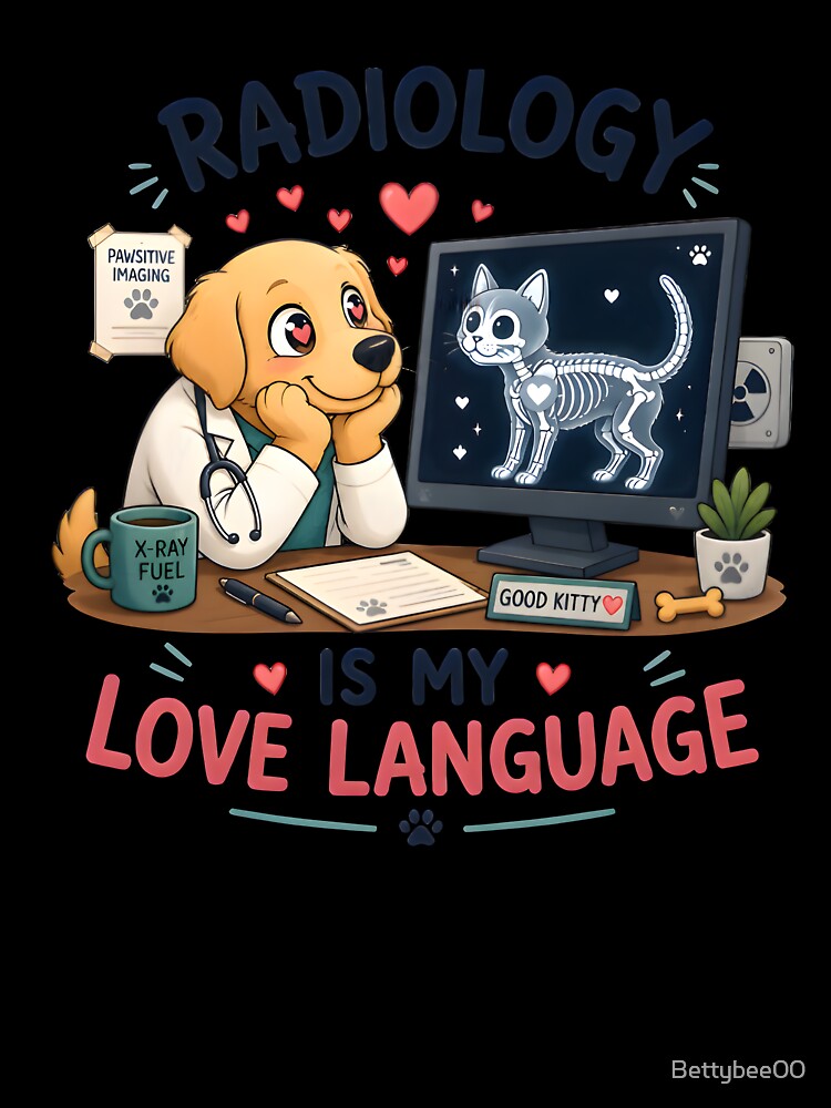Radiology Is My Love Language Dog Design | Cute Veterinary X-Ray Humor by Bettybee00