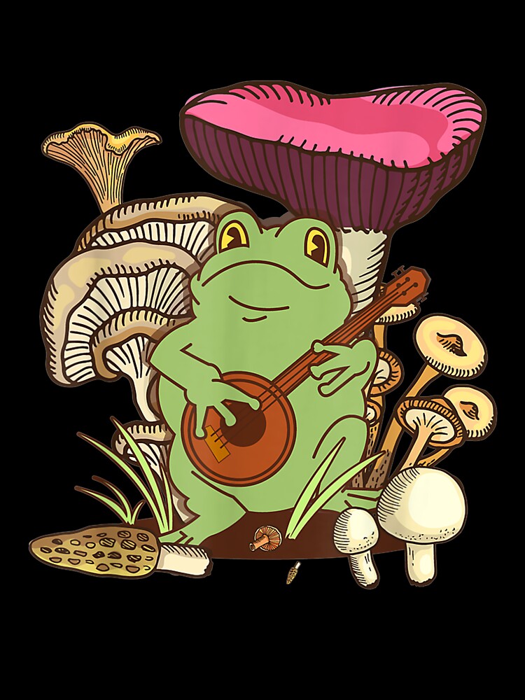 Frog Playing Banjo On Mushroom by tolivia