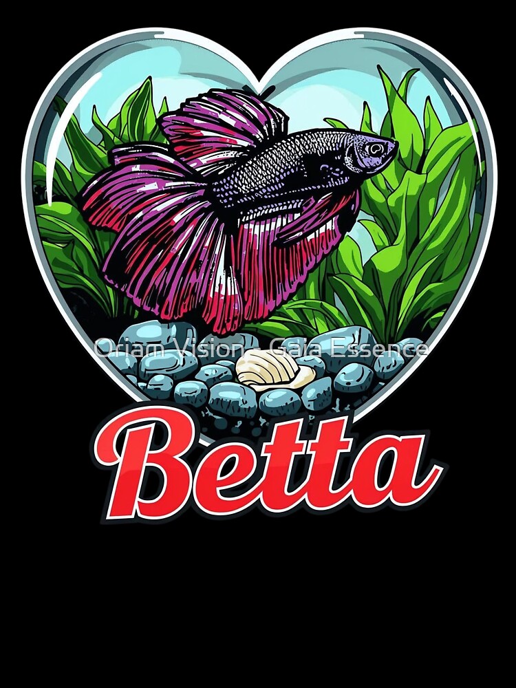 I Love Betta – Colorful Tropical Fish Illustration by Oriam Vision - Gaia Essence