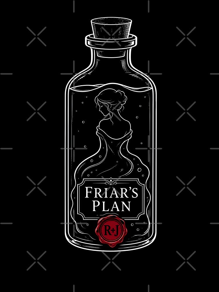 Romeo and Juliet Friars Plan Potion Bottle Line Art by Fenay Designs