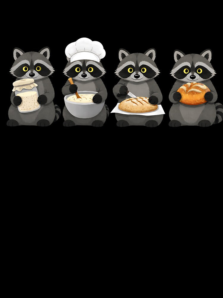 Racoon Sourdough And Bread Backing by Funny Vintage Stickers And T-Shirts