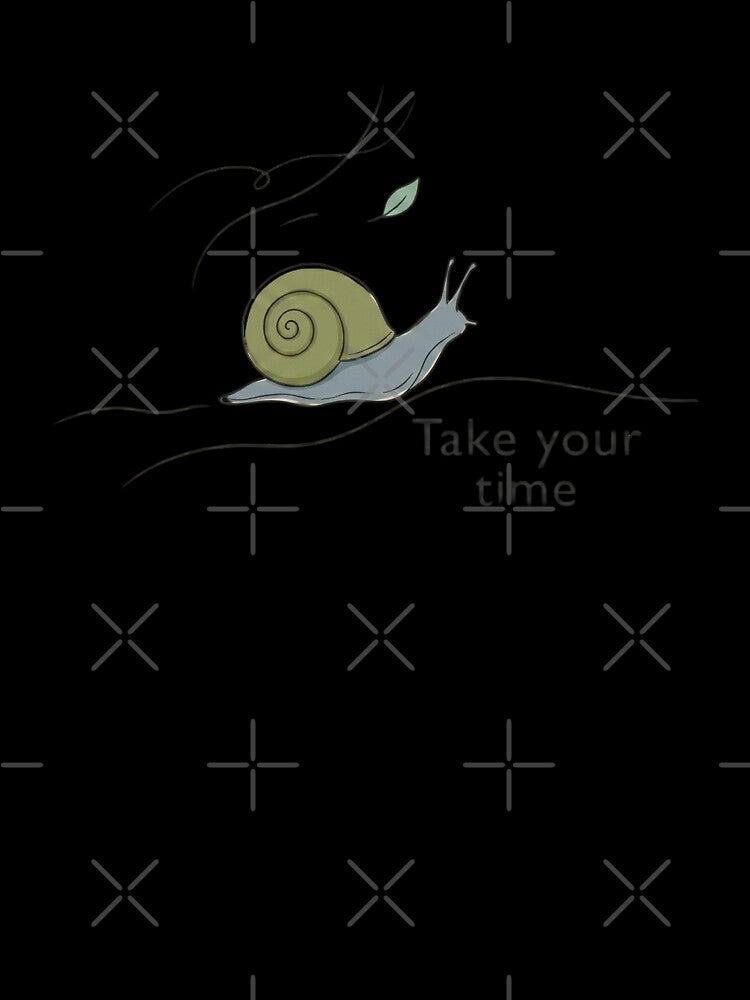 Take Your Time - Minimalist Snail Illustration by UkrainianSpain