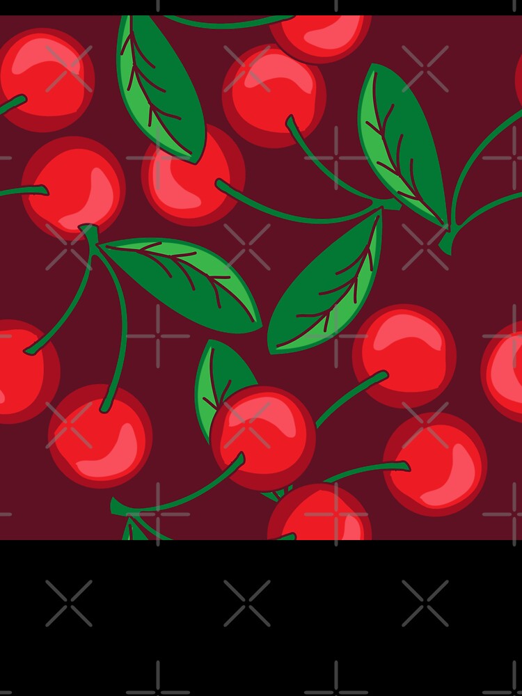 Dark Cherry Red Cherries Pattern by HotHibiscus