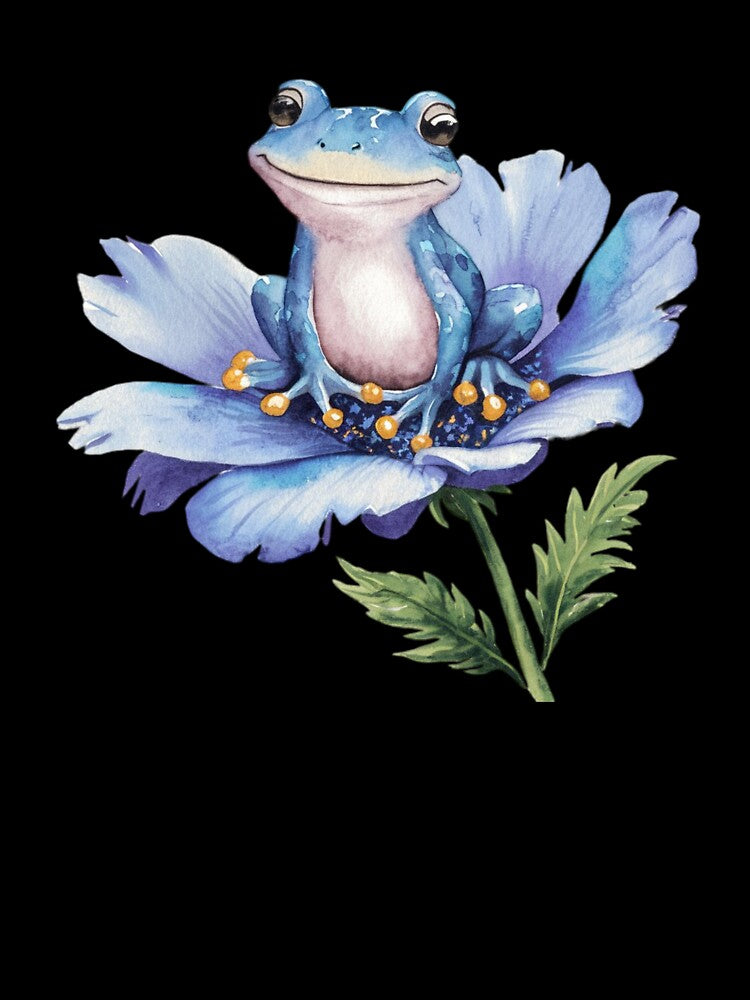 Blue Frog on Flower by nimmitrends