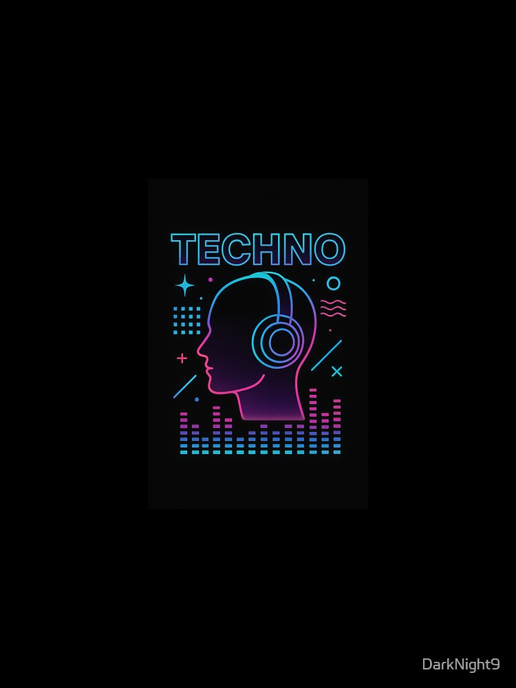 “Techno Vibes – Neon Head Frequency” by DarkNight9