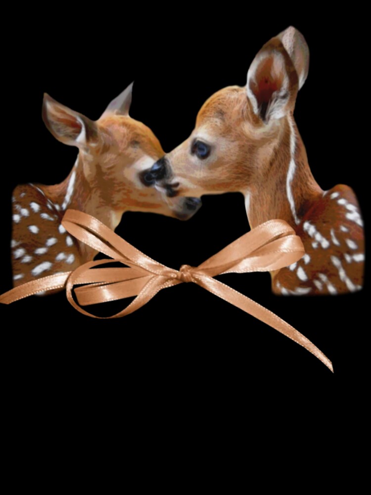 Baby deers with ribbon bow by Pixiedrop