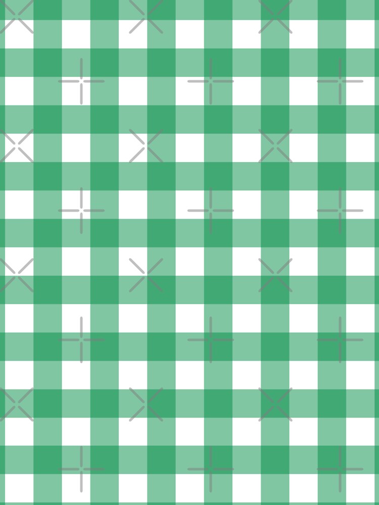 Green White Gingham Check Pattern Classic Cottagecore Plaid by Zaya_art