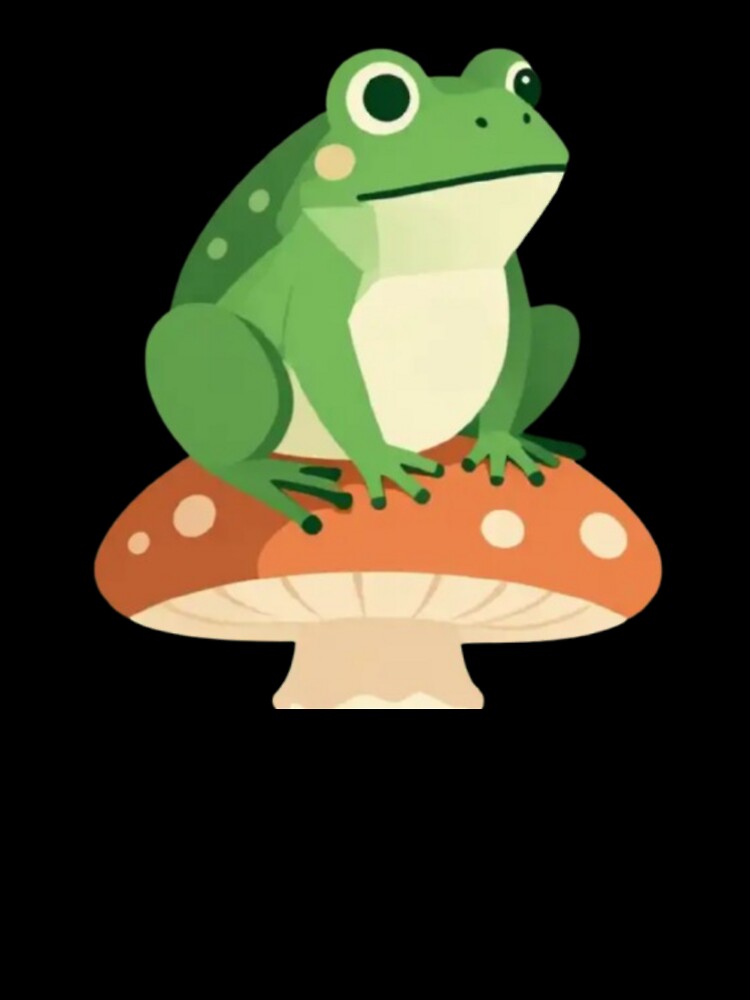 Whimsical Frog on Mushroom – Nature Fantasy Design by Dogandesighn