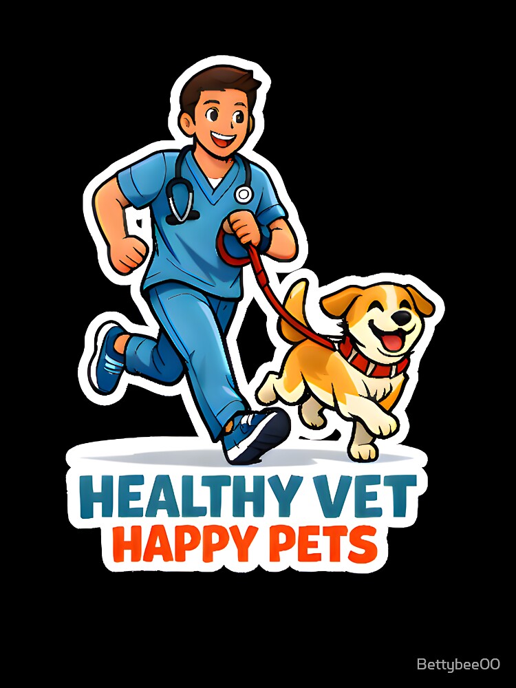 Healthy Vet Happy Pets Shirt | Veterinary Fitness Lifestyle Dog Jogging Design by Bettybee00