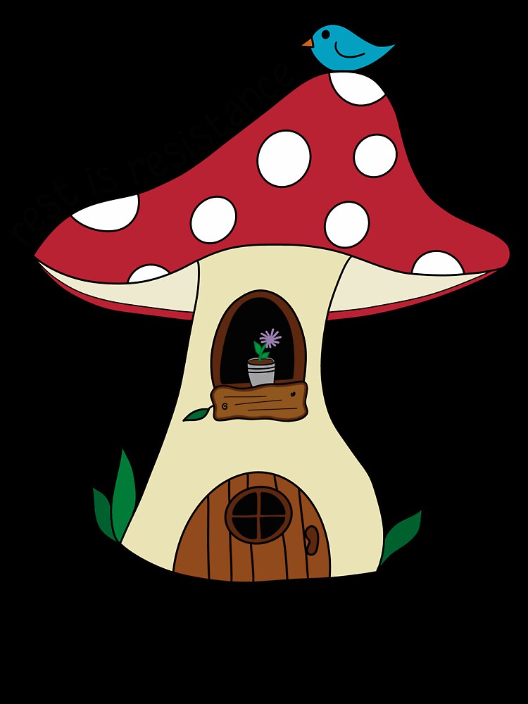Rest is Resistance Mushroom Fairy House by SpoonsAndRoses