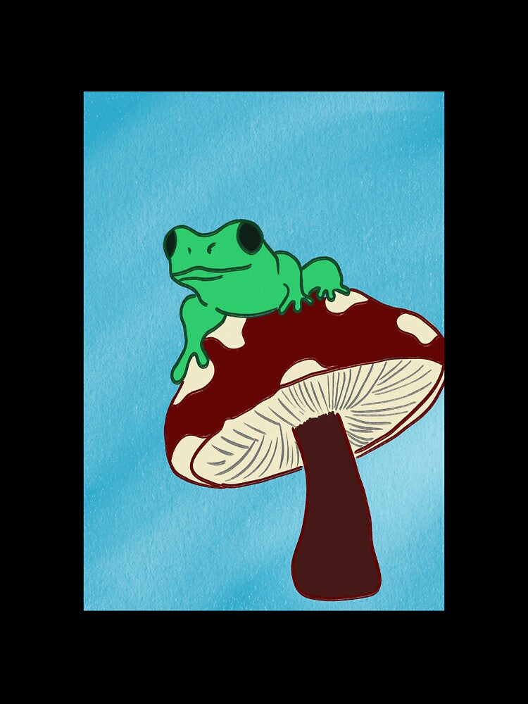 Frog on mushroom by BrookesGallery