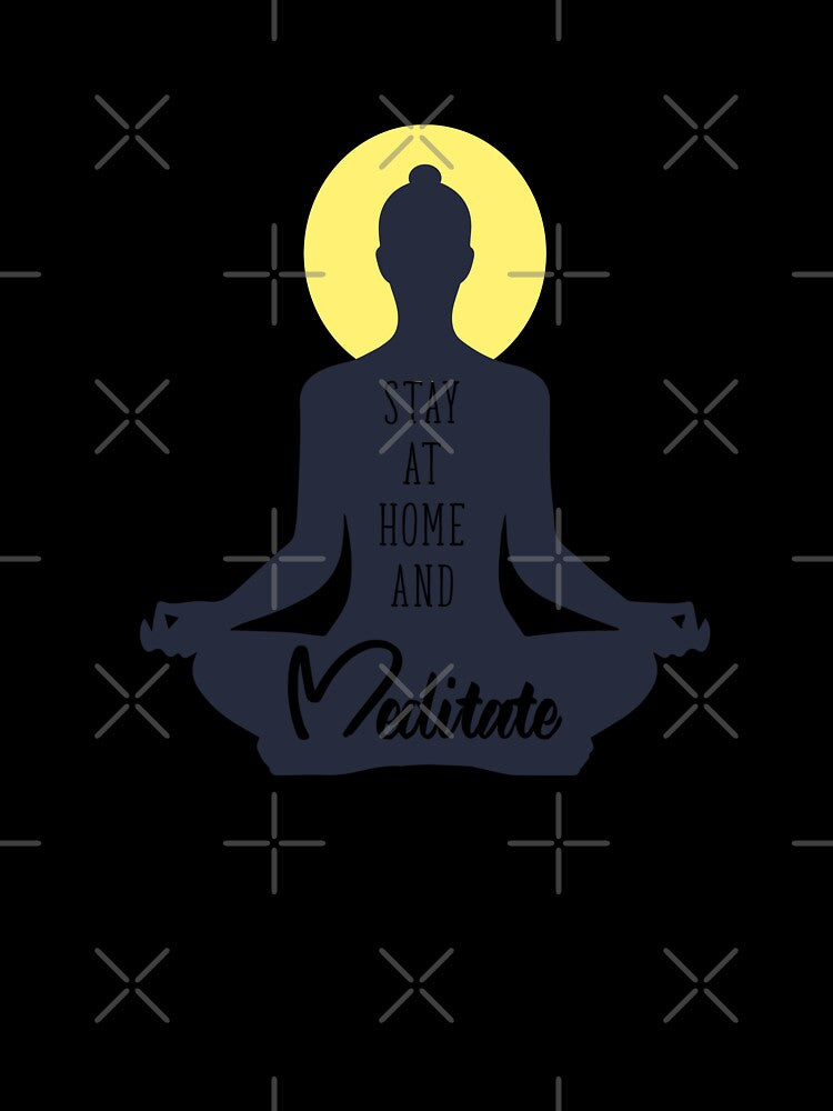 You Can SaStay at Home and Meditate – Mindfulness Yoga Silhouette Designve the World – Stay Home Motivational Globe Design by TeesHearts100