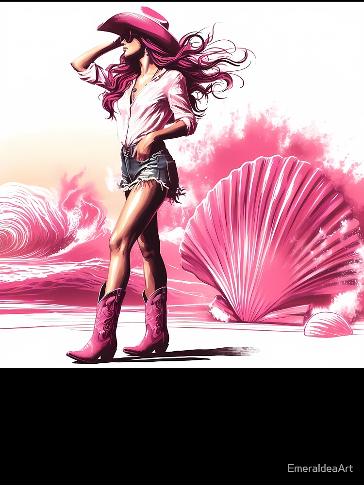 Pink Sands, Shell, and Cowgirl Swells by EmeraldeaArt